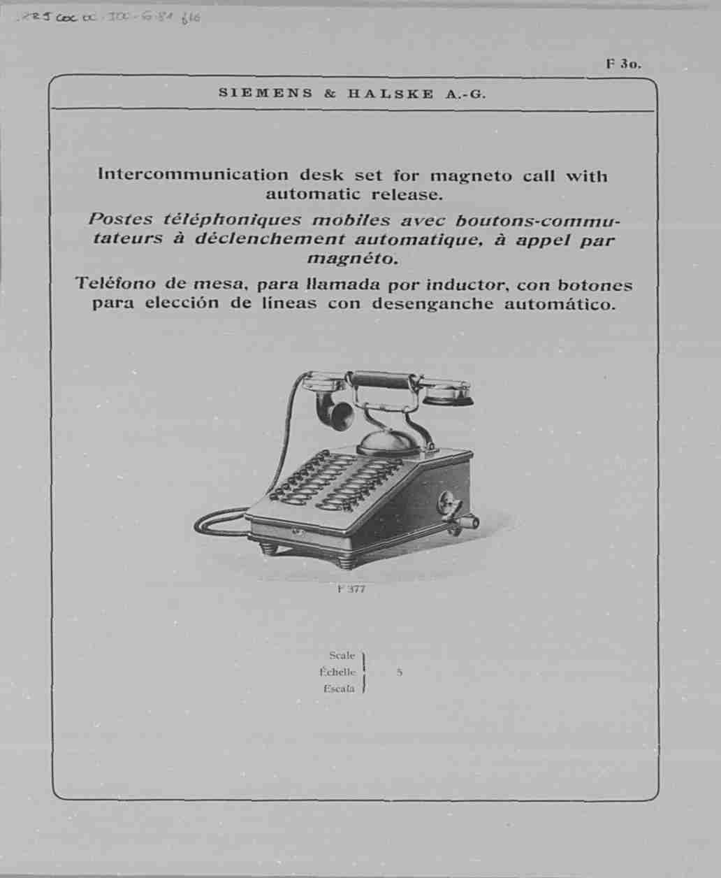 Figura 4. Catálogo da empresa alemã Siemens & Halke, responsável por fornecer grande parte dos equipamentos de telefonia, telegrafia e engenharia elétrica nas instalações do Instituto Oswaldo Cruz. Imagem: Departamento de Arquivo e Documentação – Casa de Oswaldo Cruz /Fiocruz